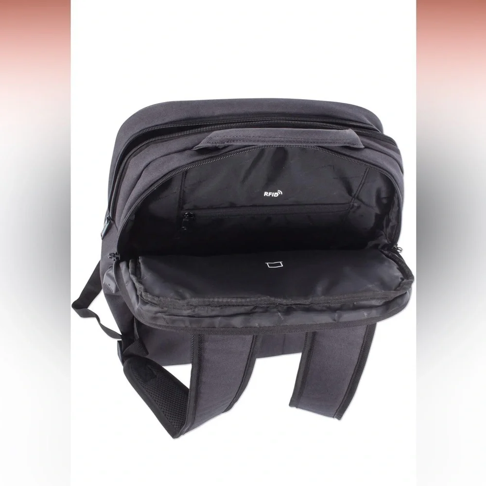 Elegant Black Gray Backpack NWOT
